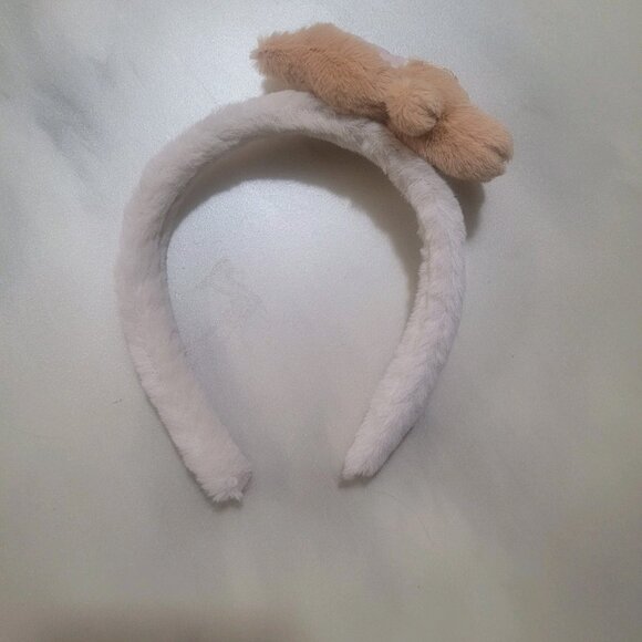 labubu Fluffy headband for kids, handmade, hair accessories Brown - Picture 2 of 2